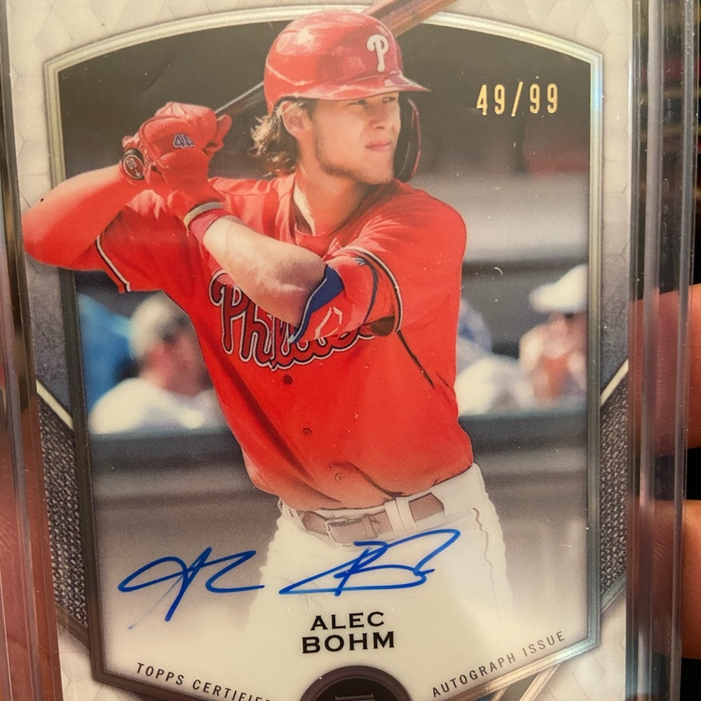 2021 Topps tribute Alec Bohm auto #49/99 Rookie